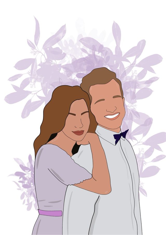 Ilustración minimalista pareja