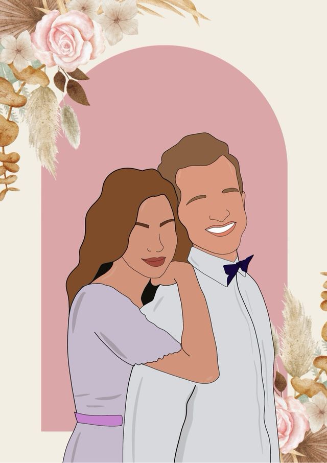 Ilustración minimalista pareja