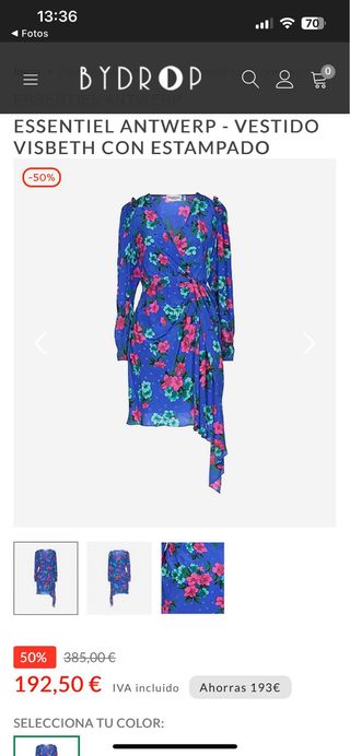 Vestido Essentiel Antwerp Seda Estampado Floral