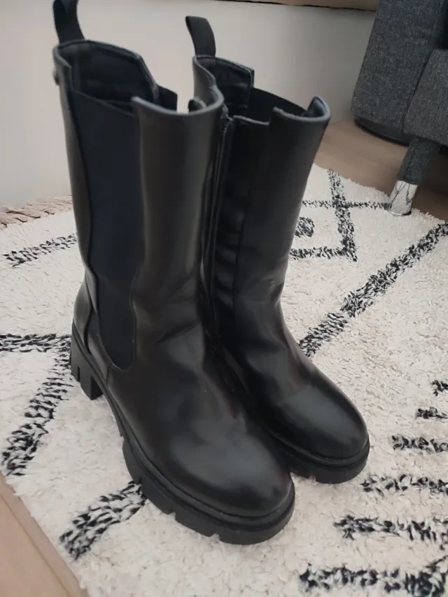 Botas altas estilo blogger negras