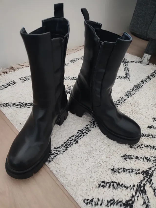 Botas altas estilo blogger negras