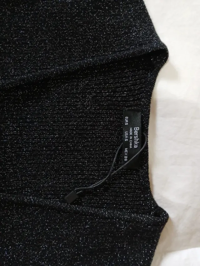 Chaquetq fiesta Bershka negra lentejuelas S