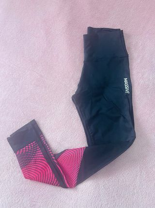 Mallas Largas Talle XS/S Negro y Rosa