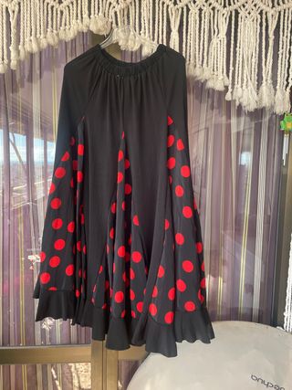Falda Sevillana Flamenca Lunares Rojo