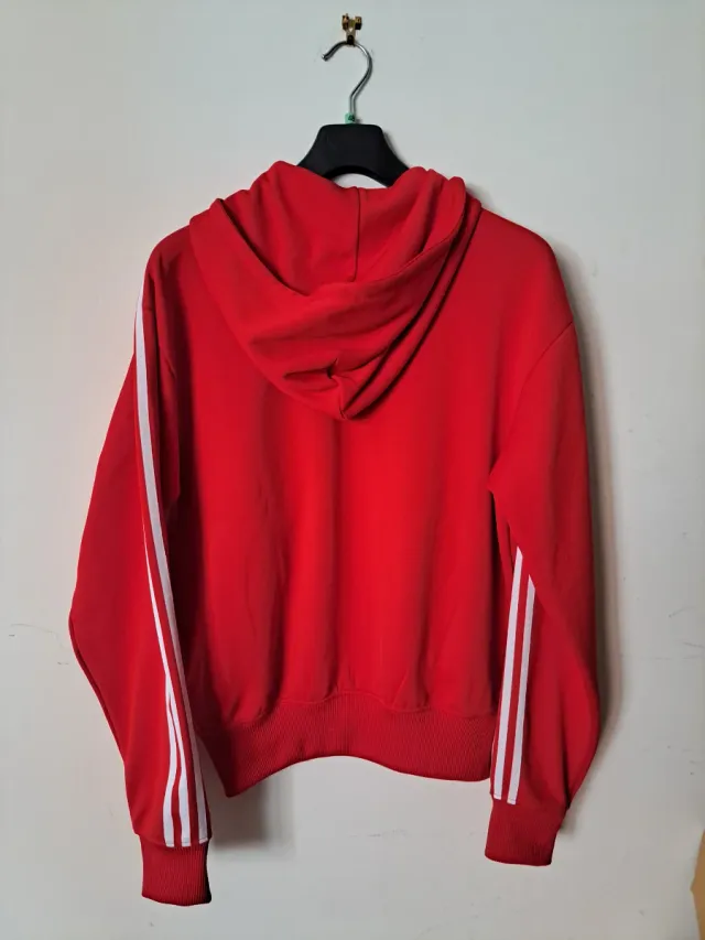 Felpa Adidas con cappuccio rossa taglia L