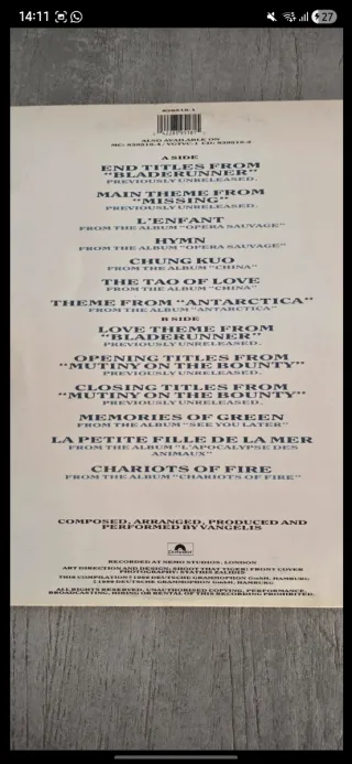 Vangelis Themes vinile