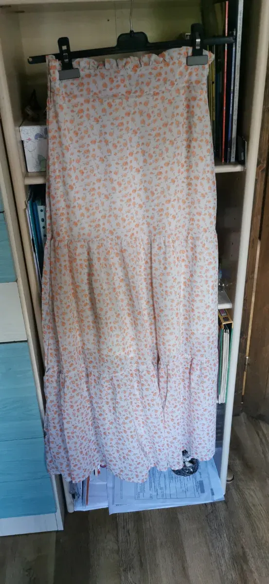 Falda larga estampada flores