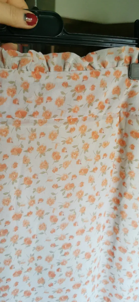 Falda larga estampada flores