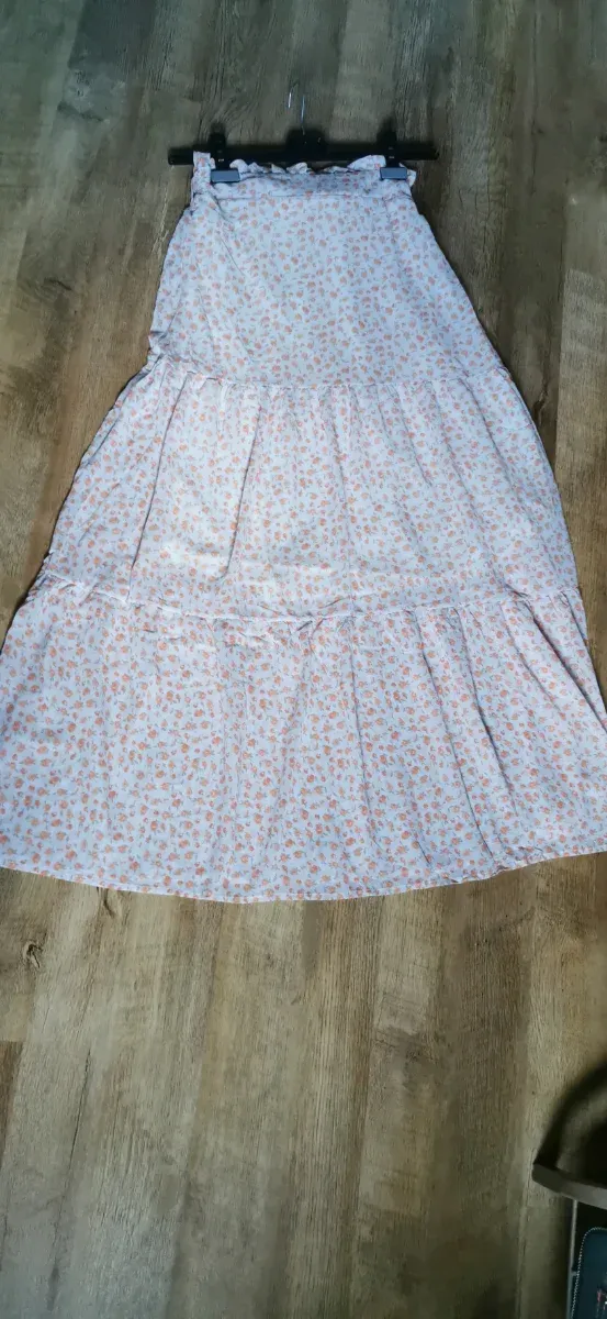 Falda larga estampada flores