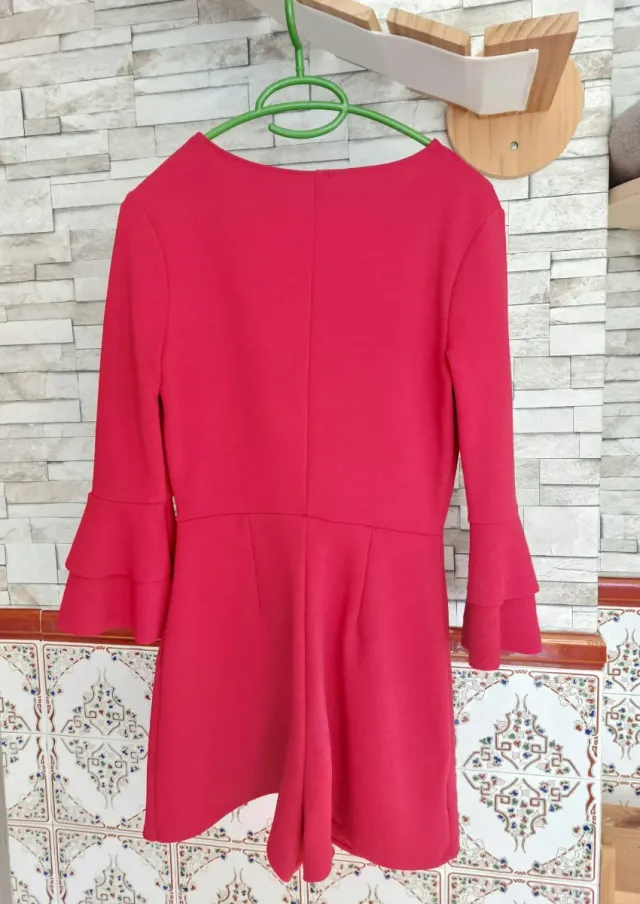 Mono Zara rojo falda pantalón