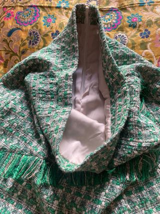 Minifalda Tweed Mango Verde