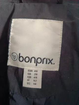 Gabardina Bonprix Negra Talla 46