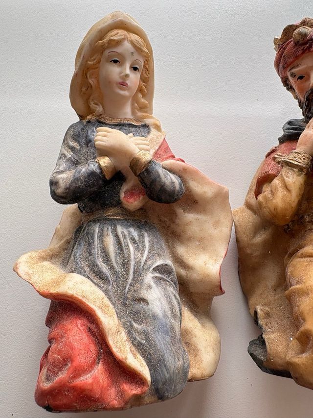 2 statue resina presepe altezza 16 cm