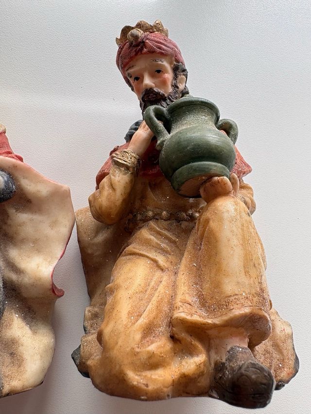 2 statue resina presepe altezza 16 cm