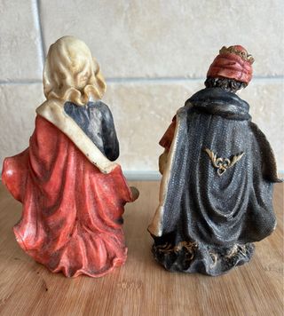 2 statue resina presepe altezza 16 cm