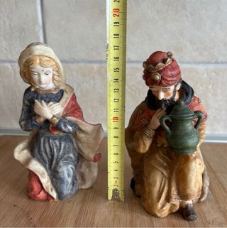 2 statue resina presepe altezza 16 cm