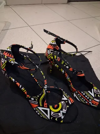 Zapatos de baile tacón multicolor