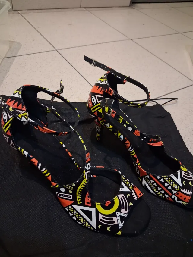 Zapatos de baile tacón multicolor