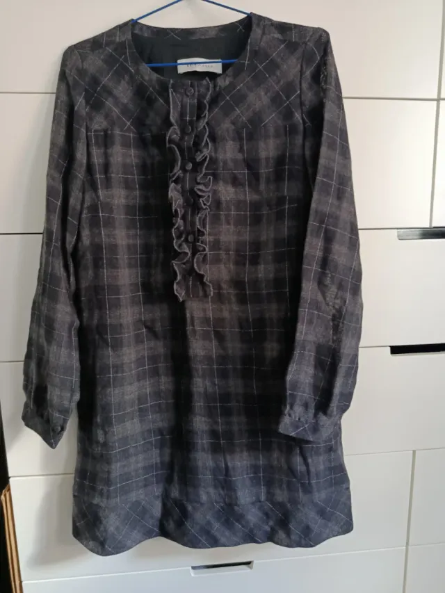 Vestido Cold Alaska cuadros gris y negro