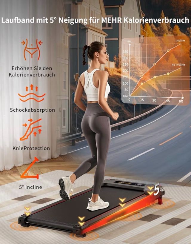 Esteira de corrida/caminhada com inclinação