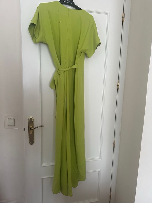 Vestido largo pistacho Adolfo Domínguez Talla M