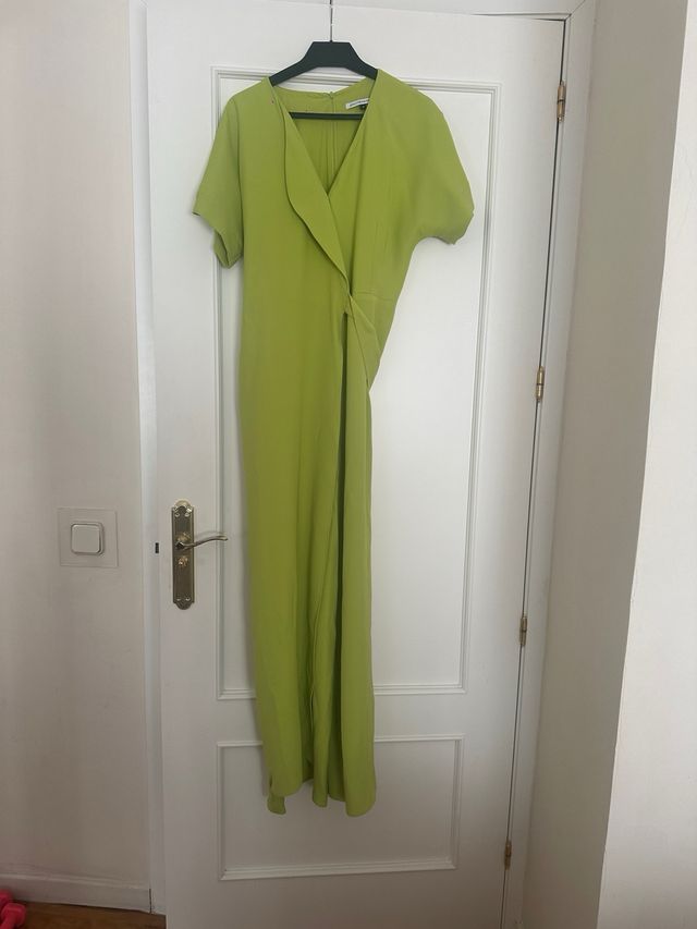 Vestido largo pistacho Adolfo Domínguez Talla M