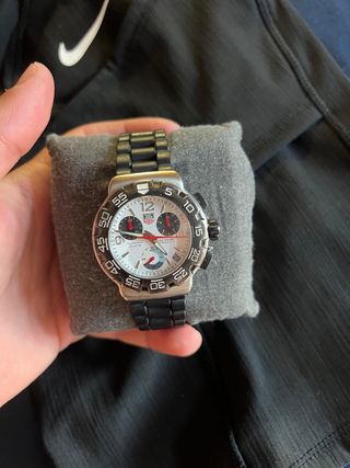Reloj TAG Heuer Cronógrafo Plata y Negro
