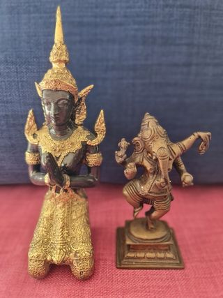 Lote 2 Figuras antiguas de bronce