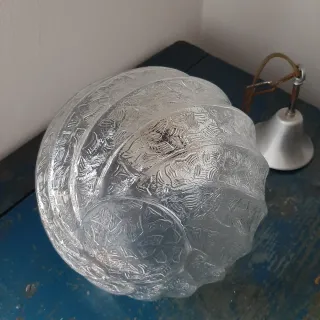 Lampadario Space Age Vetro Metallo Anni '70