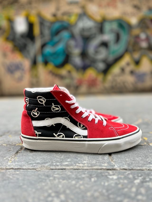 Zapatillas Vans 42, Sk8-Hi Circle V Rojo y Negro