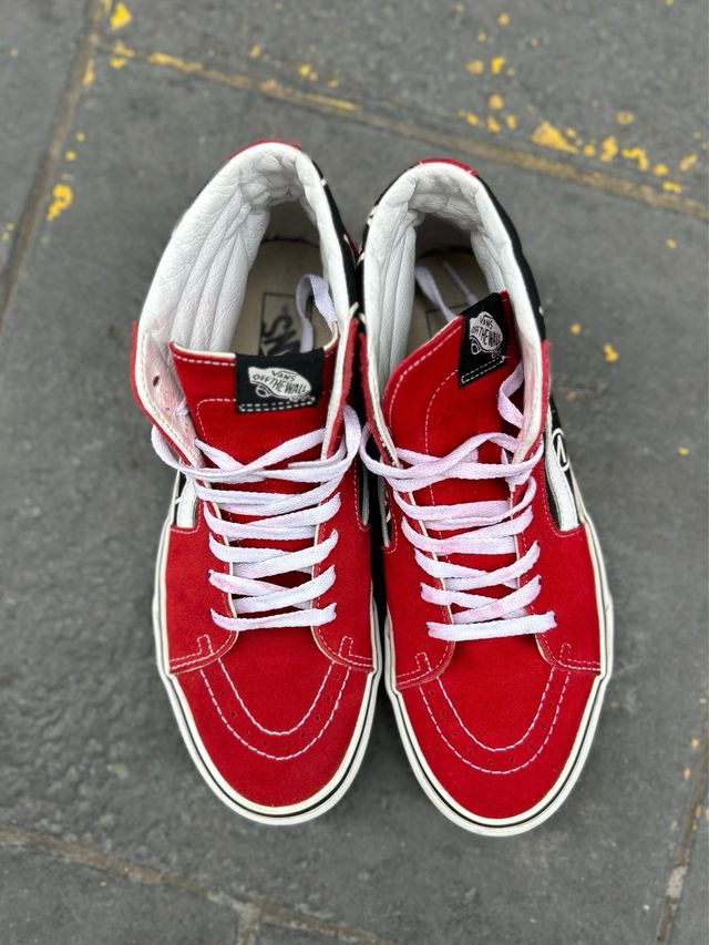 Zapatillas Vans 42, Sk8-Hi Circle V Rojo y Negro