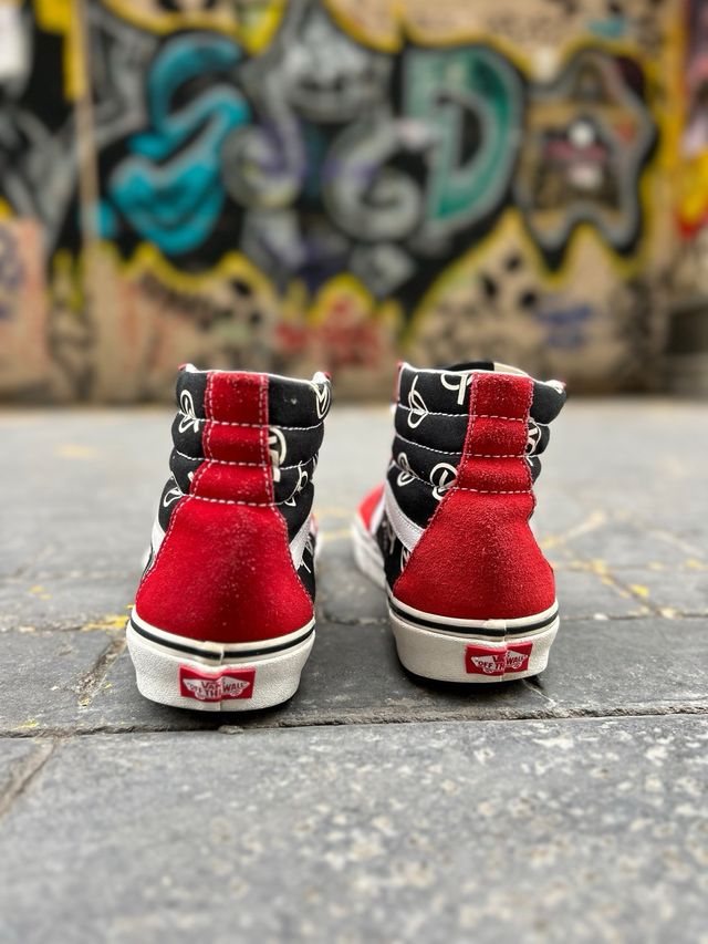 Zapatillas Vans 42, Sk8-Hi Circle V Rojo y Negro