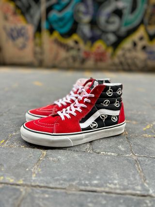 Zapatillas Vans 42, Sk8-Hi Circle V Rojo y Negro