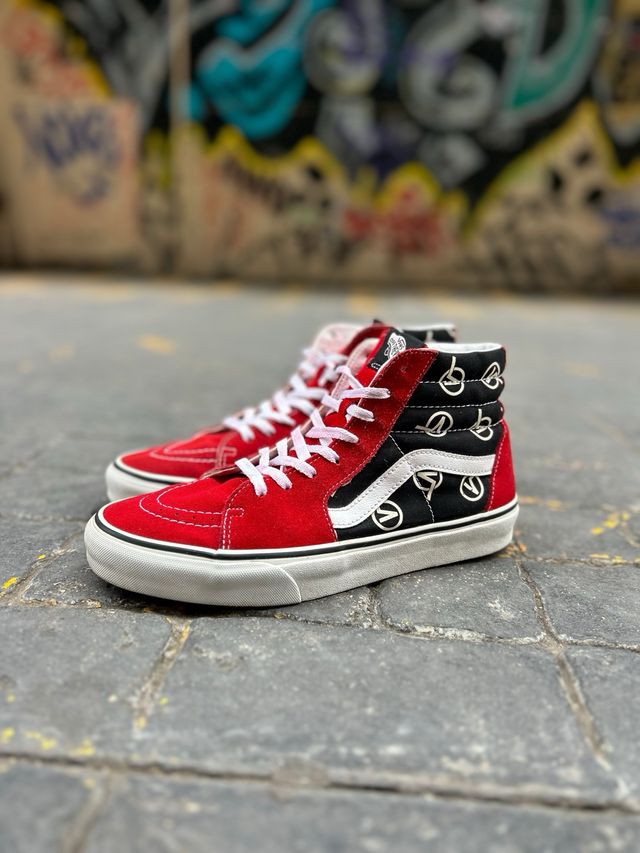 Zapatillas Vans 42, Sk8-Hi Circle V Rojo y Negro