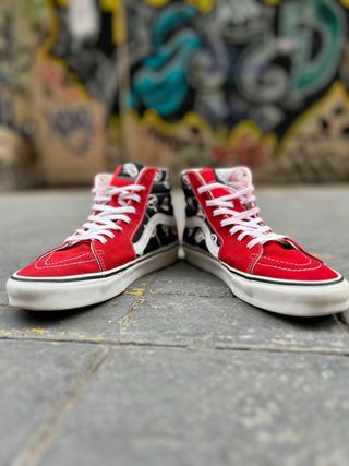 Zapatillas Vans 42, Sk8-Hi Circle V Rojo y Negro