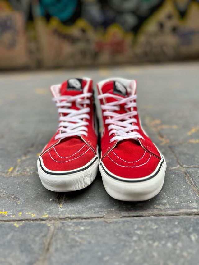 Zapatillas Vans 42, Sk8-Hi Circle V Rojo y Negro