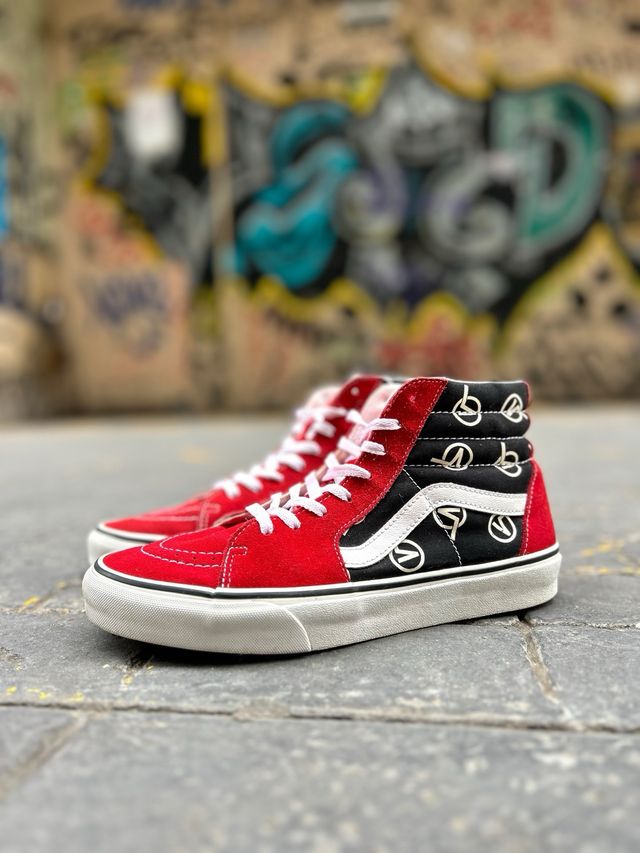 Zapatillas Vans 42, Sk8-Hi Circle V Rojo y Negro