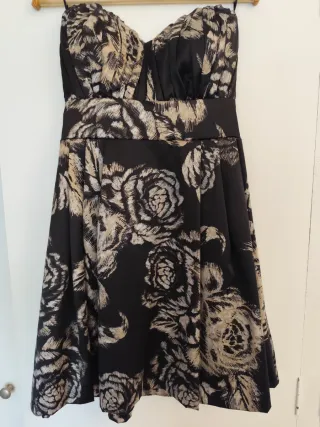 Vestido fiesta Guess negro y dorado