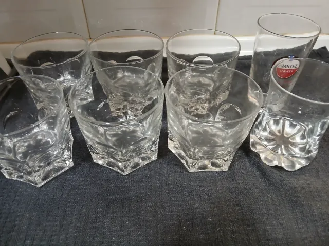 Juego de 8 vasos de cristal