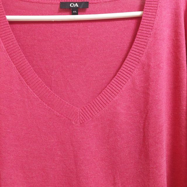 Jersey C&A Fucsia Talla XXL Punto Fino Mujer