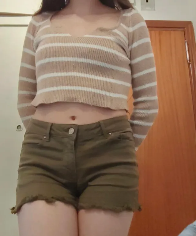 Camiseta corta de rayas Talla S