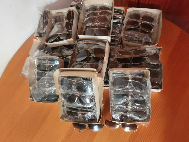 Lote 100+ Gafas de Sol Aviador Doradas