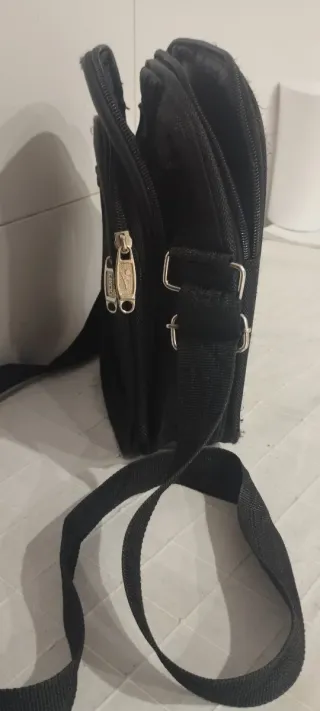Bolso bandolera nylon negro