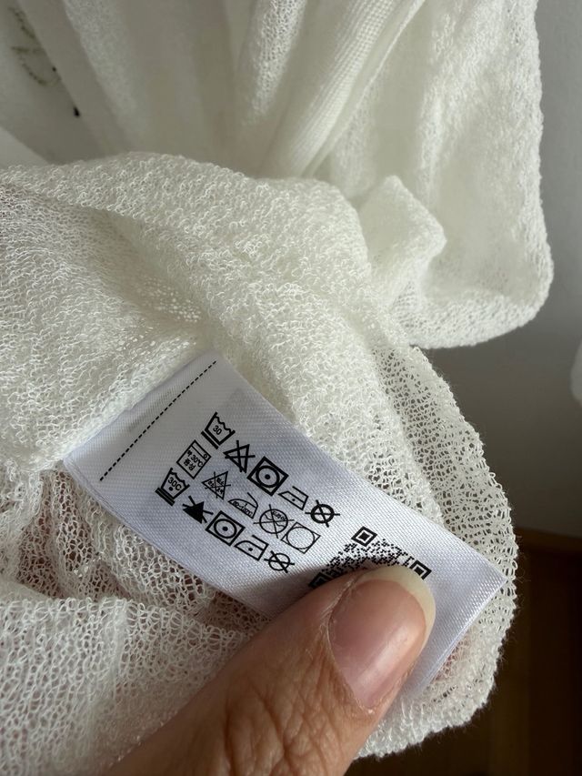 Camisa Zara punto fino abalorios