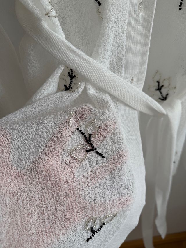 Camisa Zara punto fino abalorios