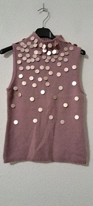 Chaleco B.Young Angora Talla Única Rosa