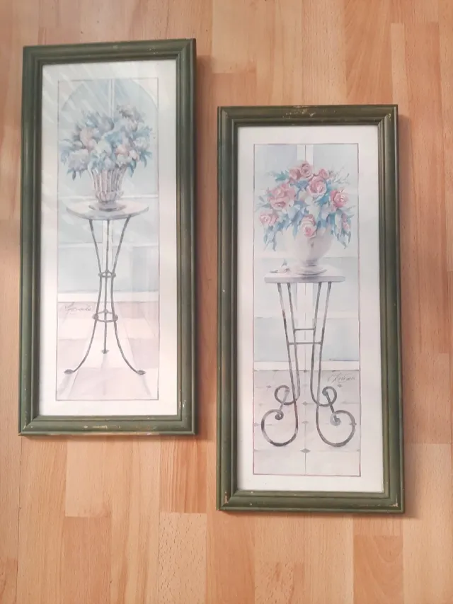 Juego de 2 cuadros acuarela