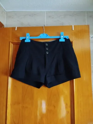 Pantalones cortos negros mujer