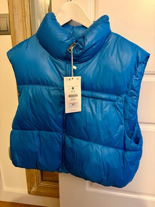 Chaleco acolchado azul talla M