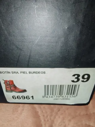 Botín piel Carmela burdeos mujer talla 39
